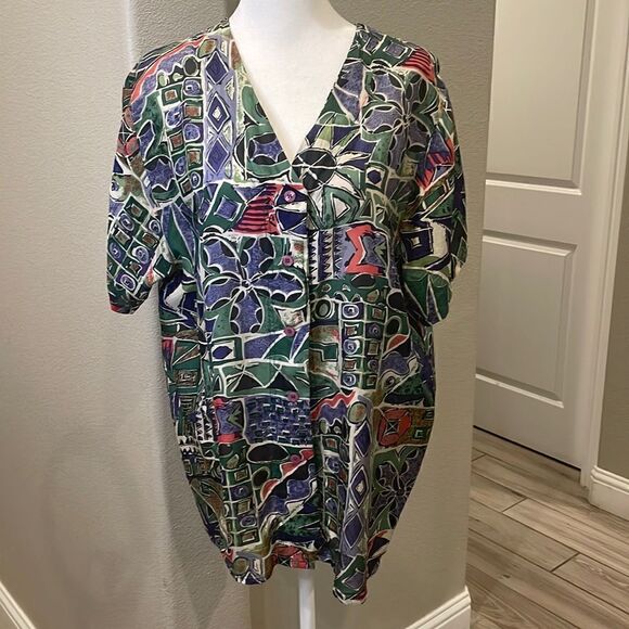 Oscar de la Renta Expressions Silk Mens Top Size Medium - Picture 1 of 7